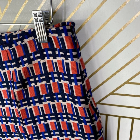 Piazza Sempione Audrey Print Crop Tapered Pants Pink & Navy Blue Size US 10 - Picture 7 of 11